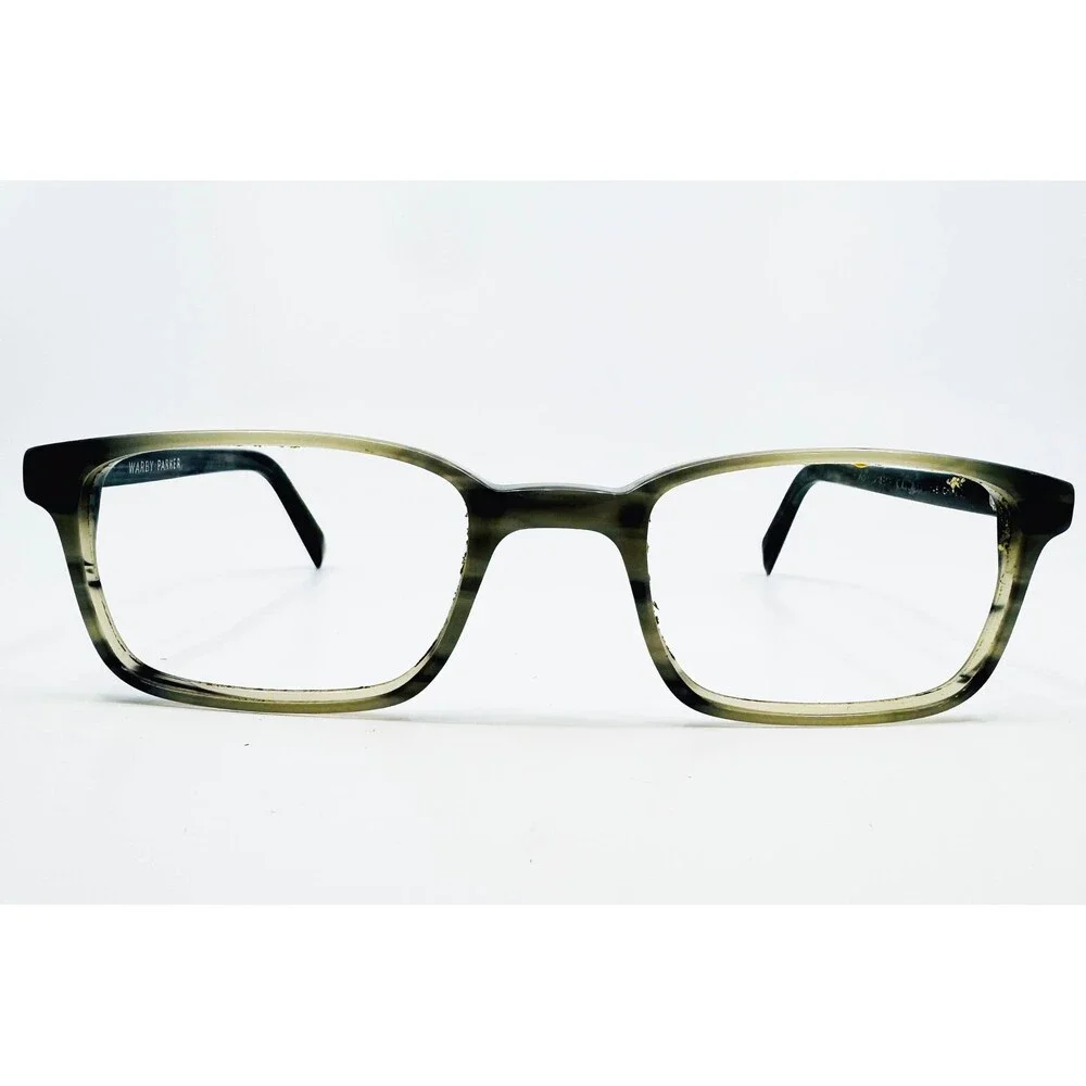 Warby Parker Langhorne Eyeglasses Mens Grey Stripe Square Frames 53-18-145